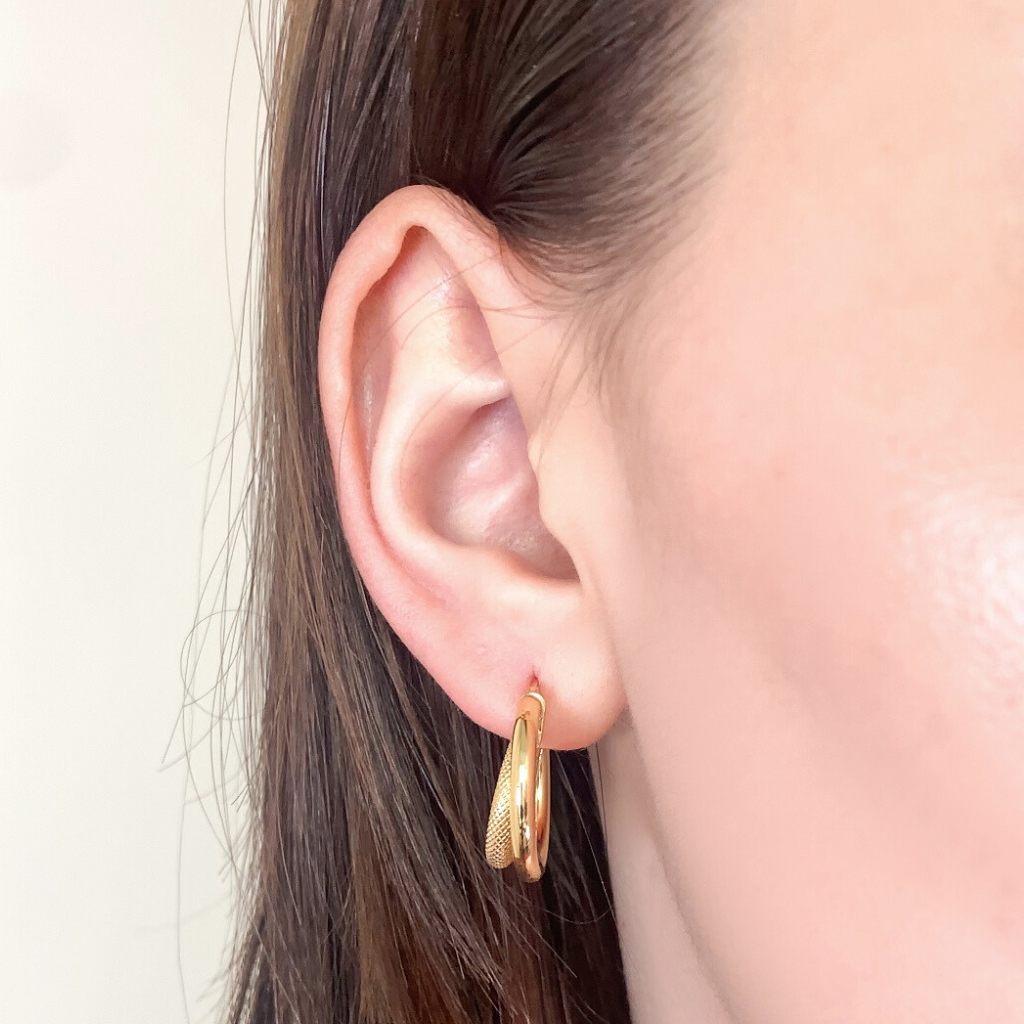 Cercei Aur 14k Double Hoops