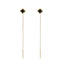 Cercei Aur 14k Fir Floare Onix
