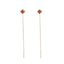 Cercei Aur 14k Fir Floare Rosie
