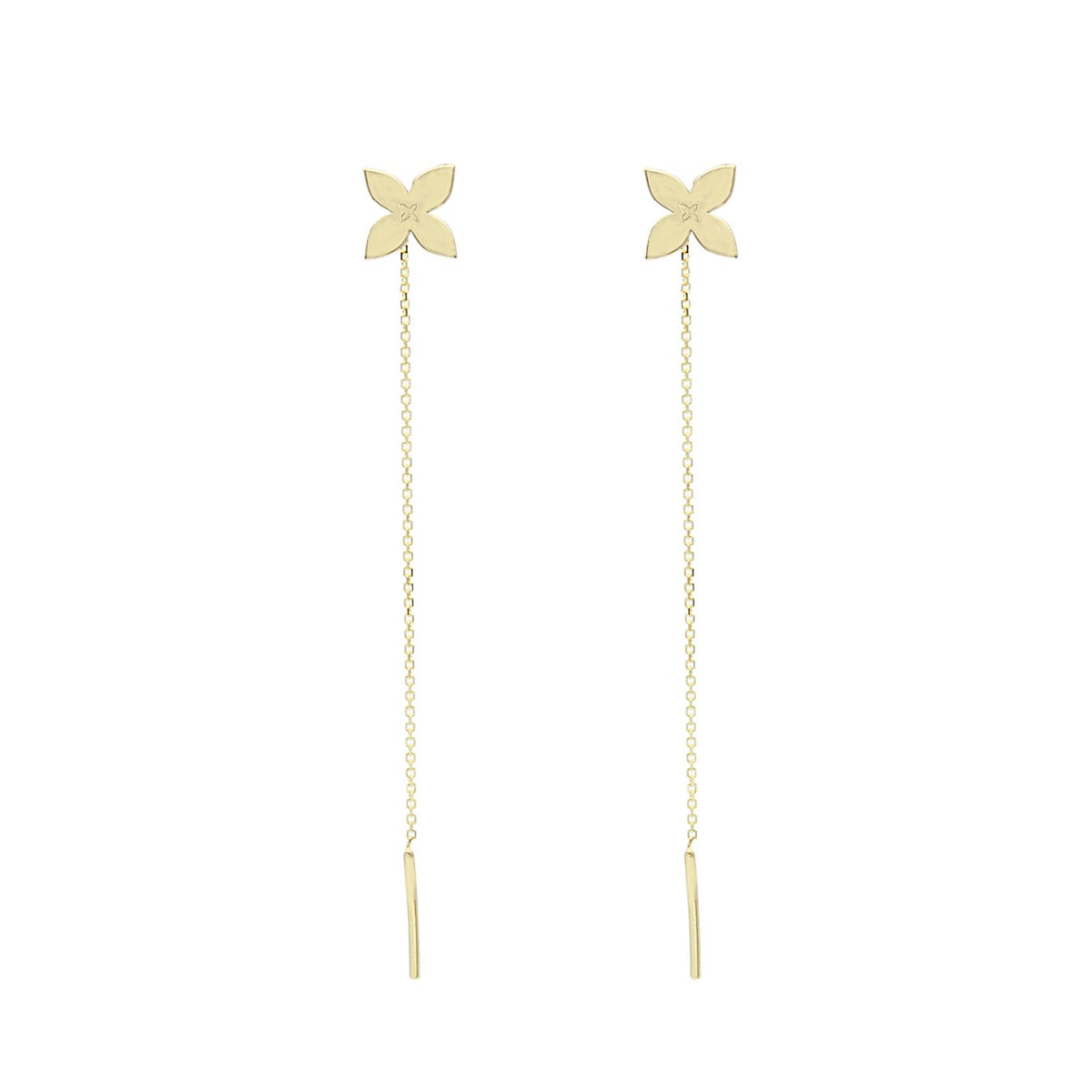 Cercei Aur 14k Fir Floare Eleganta