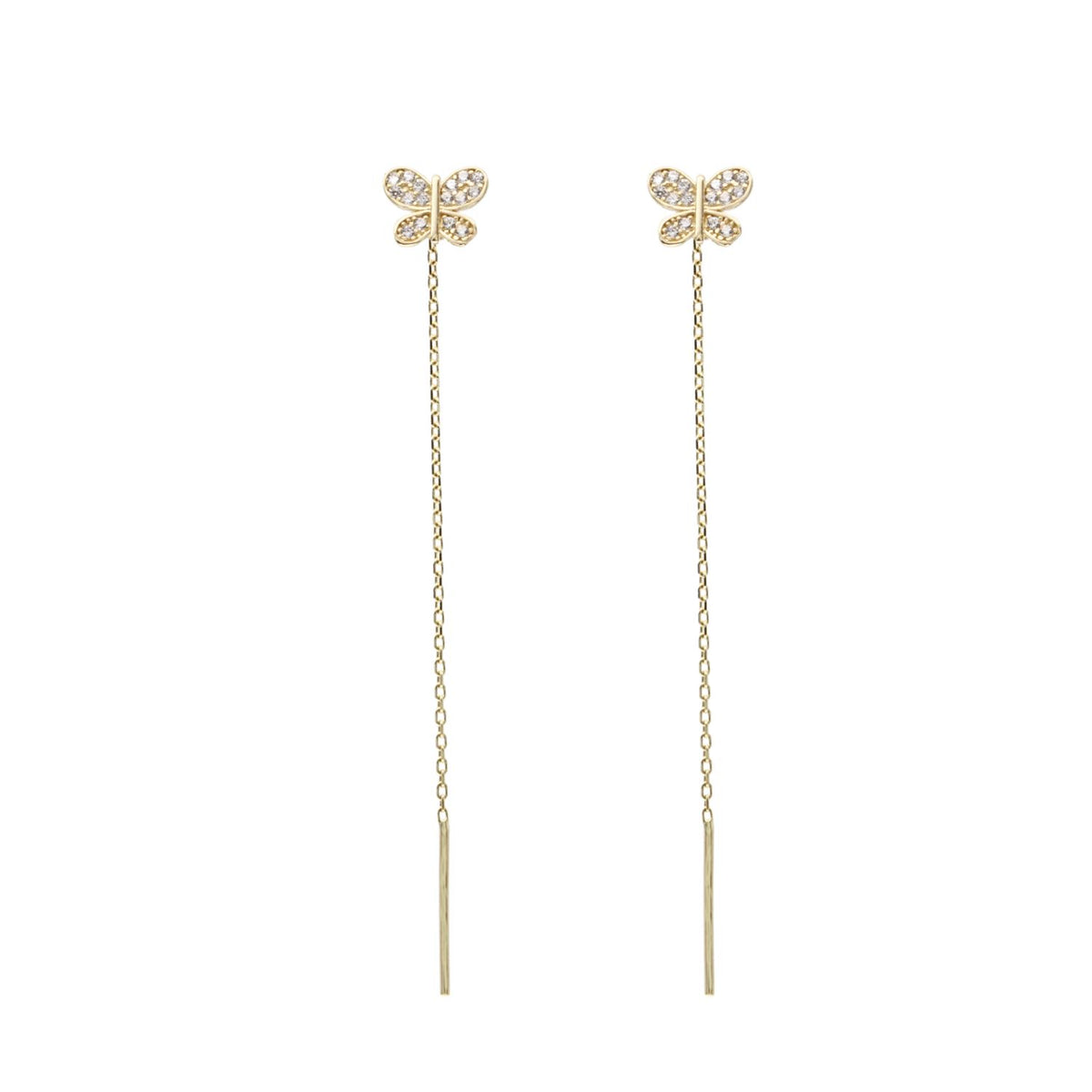 Cercei Aur 14k Fir Fluture