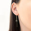 Cercei Aur 14k Fir cu Piatra Neagra