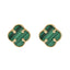 Cercei Aur 14k Floare Malachit - SORELLY