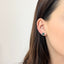Cercei Aur 14k Floare cu Onix