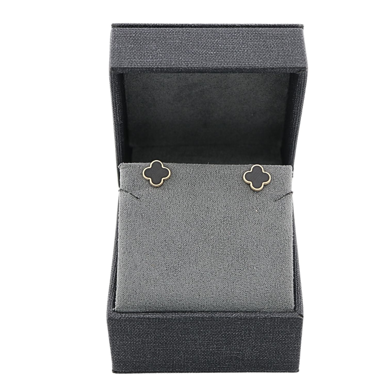 Cercei Aur 14k Floare cu Onix - SORELLY