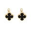 Cercei Aur 14k Floare cu Onix - SORELLY