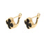 Cercei Aur 14k Floare cu Onix - SORELLY