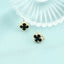 Cercei Aur 14k Floare cu Onix - SORELLY