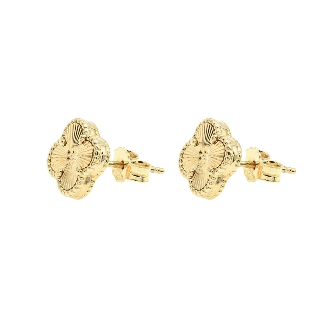 Cercei Aur 14k Floare cu Striatii - SORELLY
