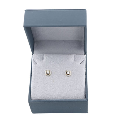 Cercei Aur 14k Halo cu Diamante 0.125ct