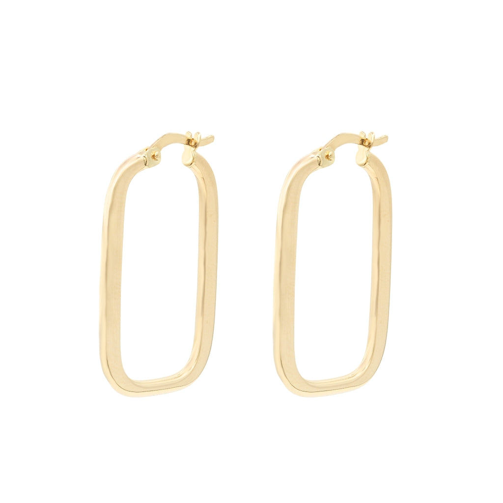 Cercei Aur 14k Huggie Hoops Rectangle