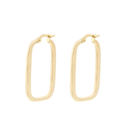 Cercei Aur 14k Huggie Hoops Rectangle