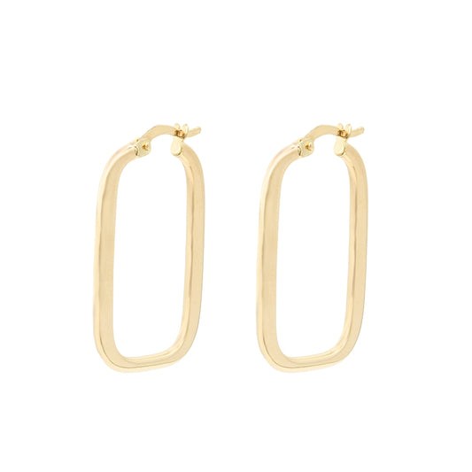 Cercei Aur 14k Huggie Hoops Rectangle