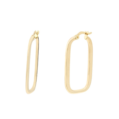 Cercei Aur 14k Huggie Hoops Rectangle