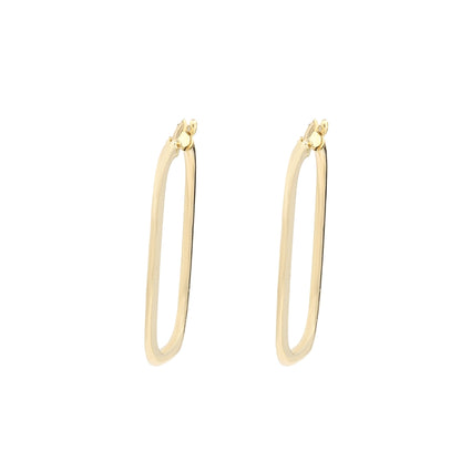 Cercei Aur 14k Huggie Hoops Rectangle