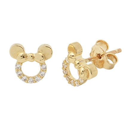 Cercei Aur 14k Minnie Mouse cu Pietre Zirconia