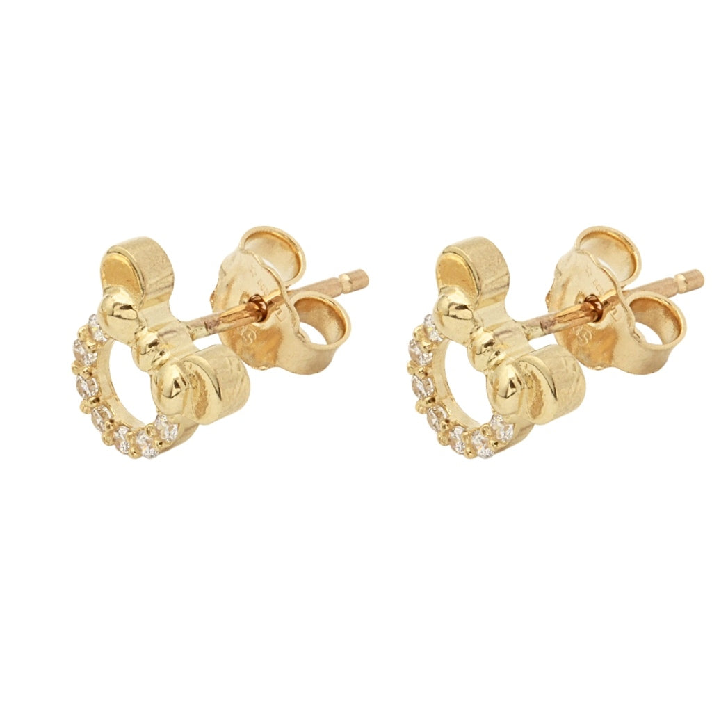 Cercei Aur 14k Minnie Mouse cu Pietre Zirconia