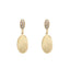 Cercei Aur 14k cu Zirconii Albe si Oval Texturat - SORELLY