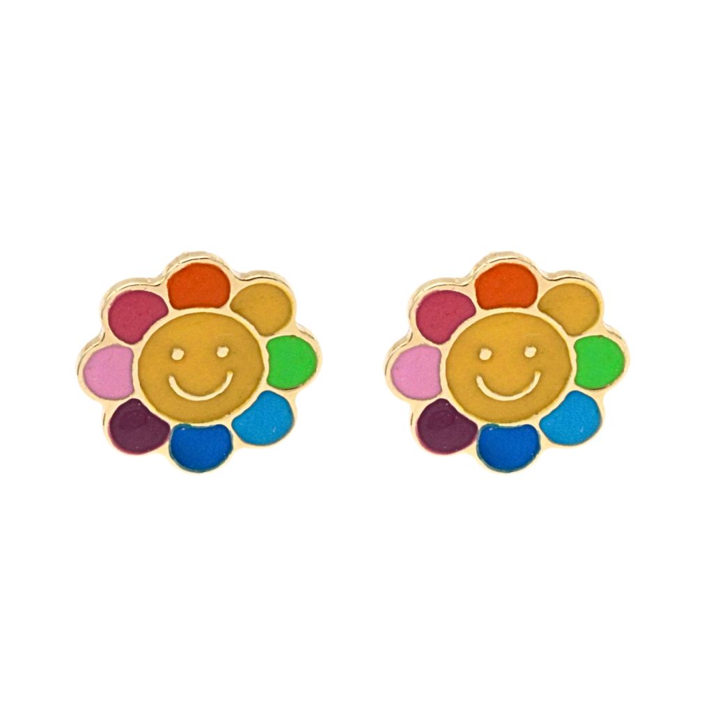 Cercei Aur 14k Soare Multicolor