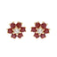 Cercei Aur 14k Floare cu Diamante 0.043 ct si Rubine 0.297ct - SORELLY