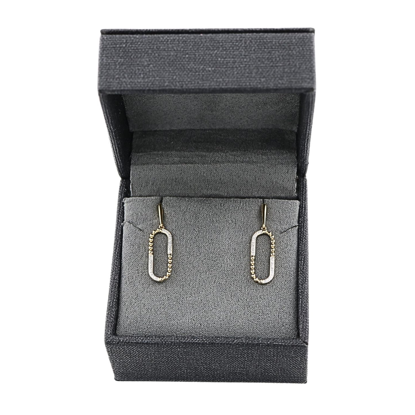 Cercei Aur 14k cu Diamante 0.093ct Paperclip