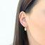 Cercei Aur 14k cu Zirconii Albe si Oval Texturat