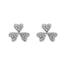 Cercei Aur 14k Alb Trifoi cu Diamante 0.092ct - SORELLY