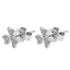 Cercei Aur 14k Alb Trifoi cu Diamante 0.092ct - SORELLY