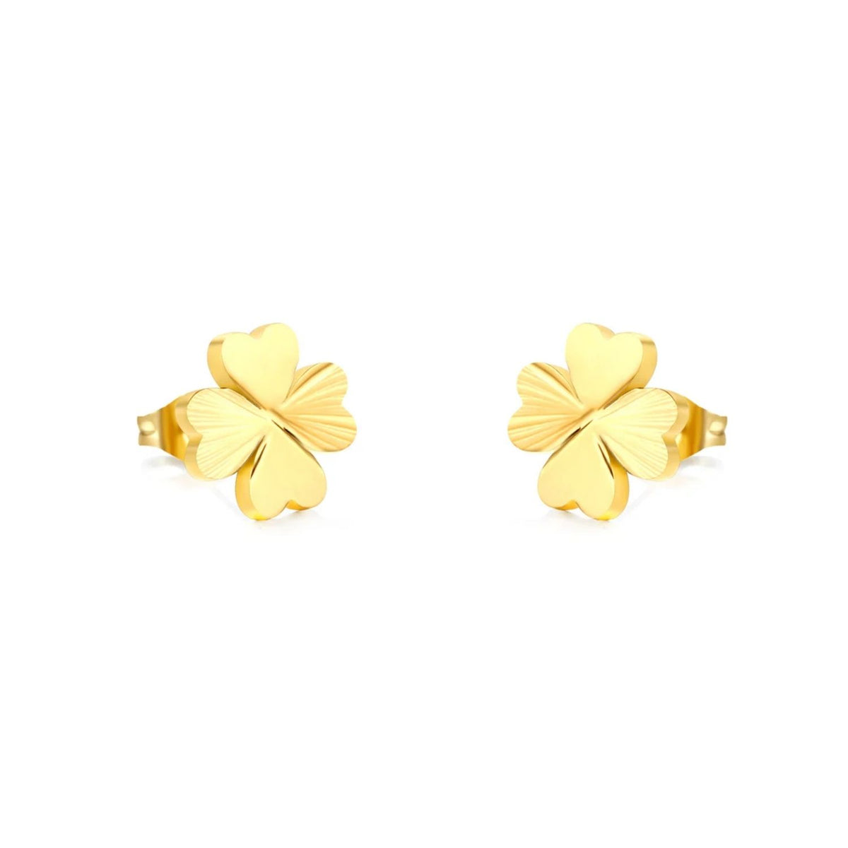 Cercei Placati cu Aur 14k Trifoi
