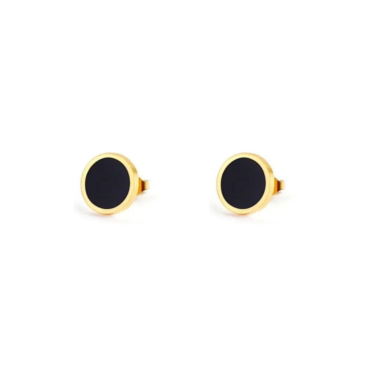 Cercei Placati cu Aur 14k Banut cu Onix