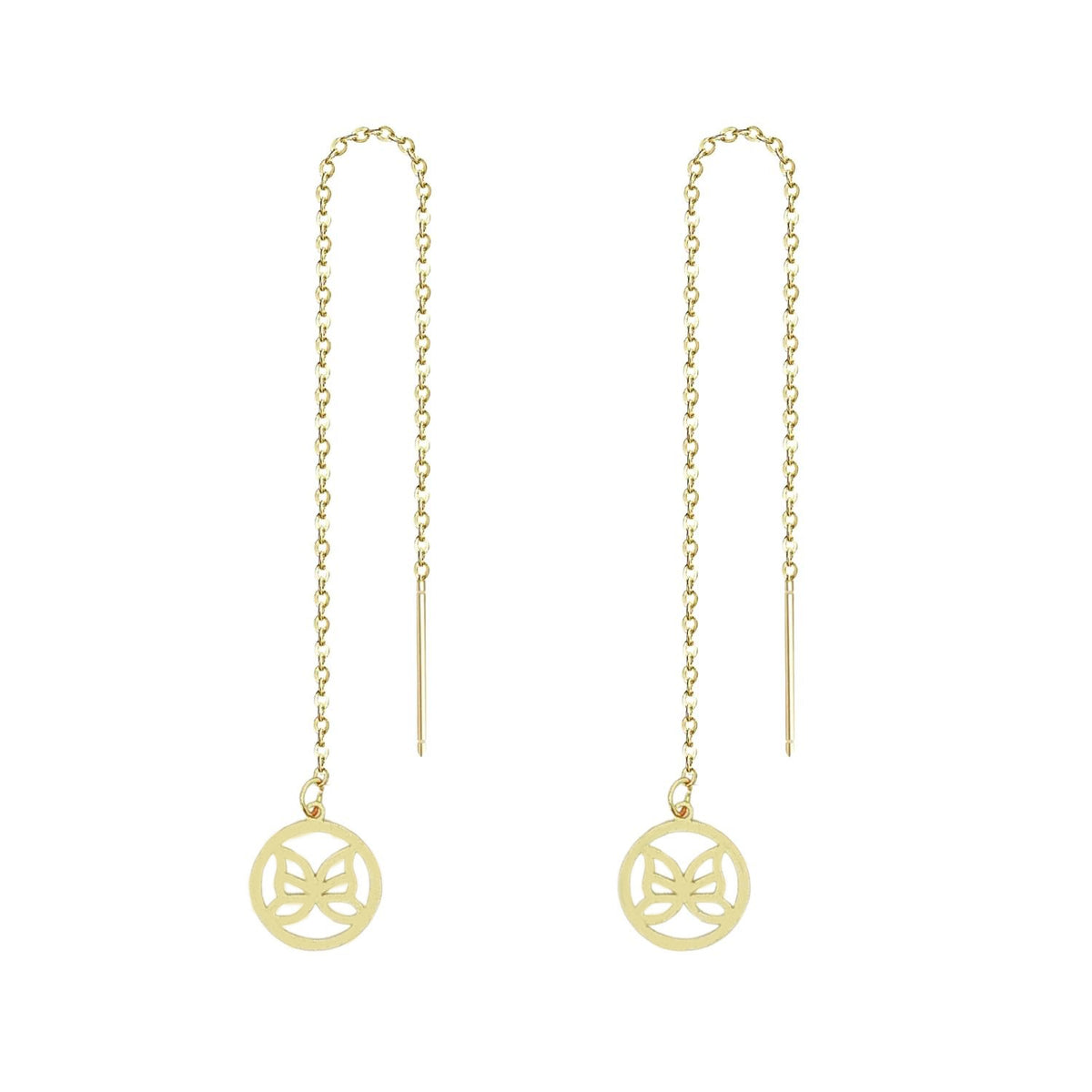 Cercei Placati cu Aur 14k Fir Butterfly