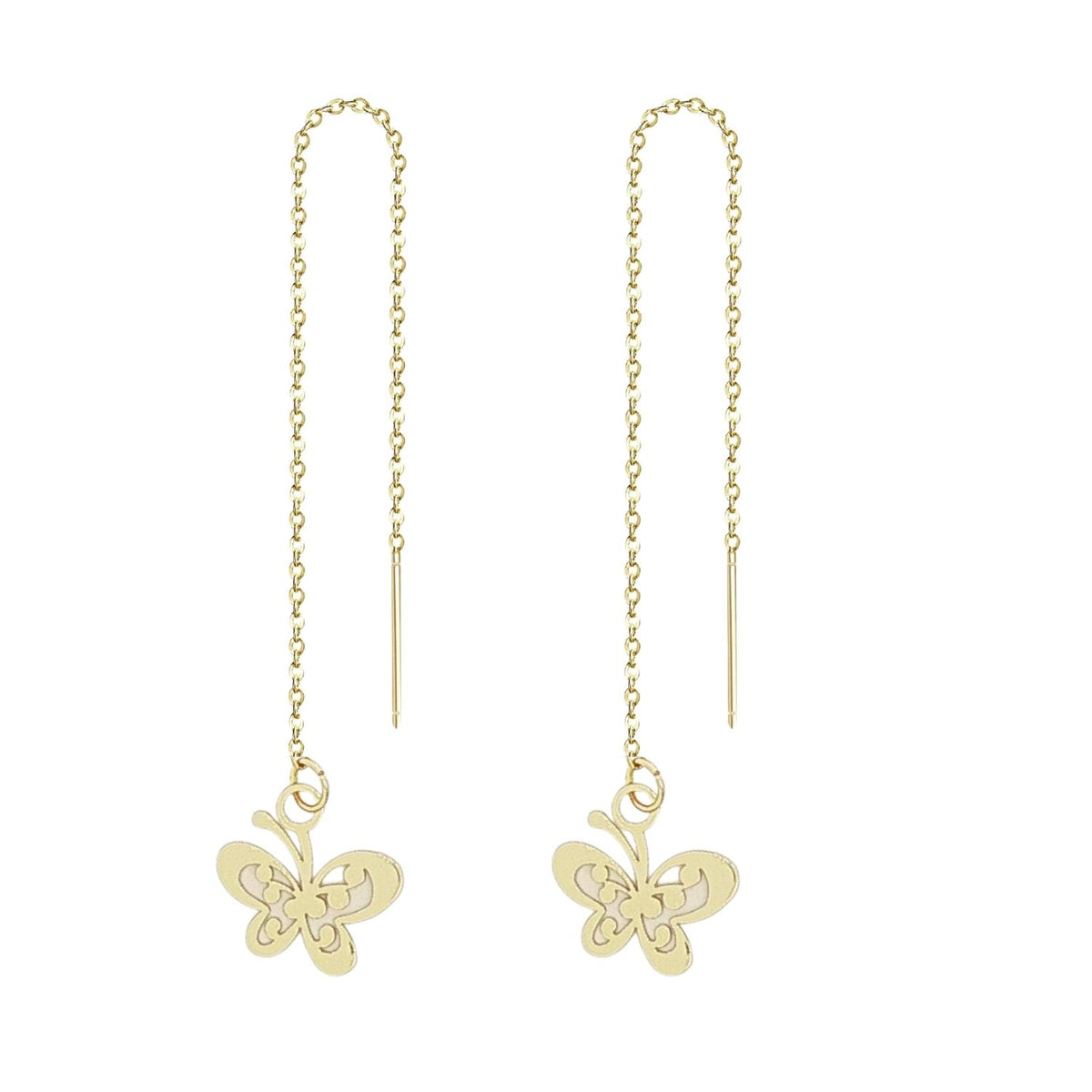 Cercei Placati cu Aur 14k Fir Fluture