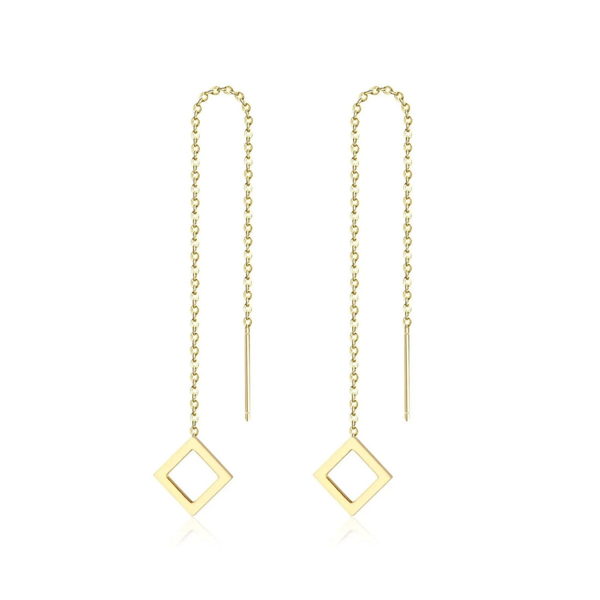 Cercei Placati cu Aur 14k Fir Romb