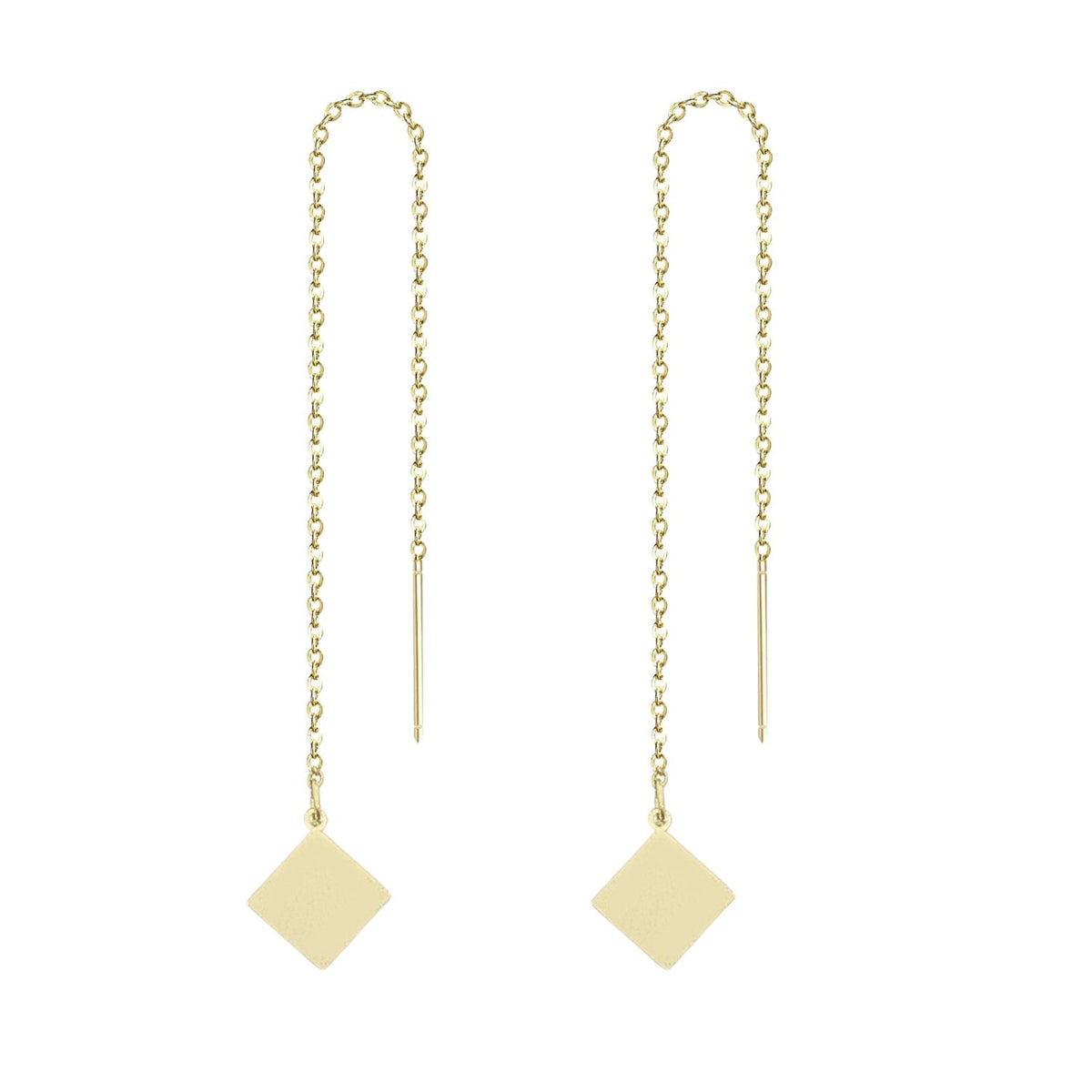 Cercei Placati cu Aur 14k Fir Romb
