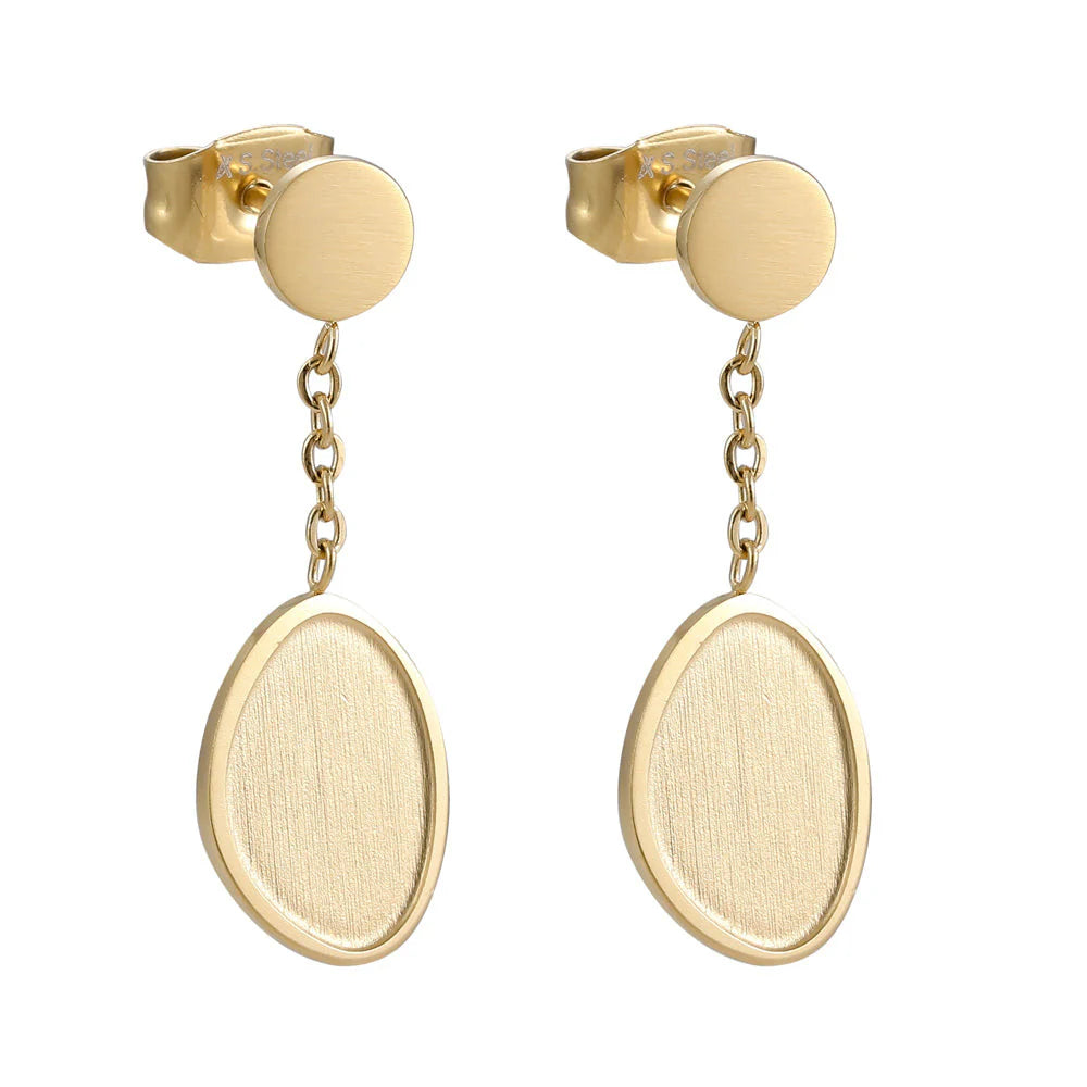 Cercei Placati cu Aur 14k Golden Elipse