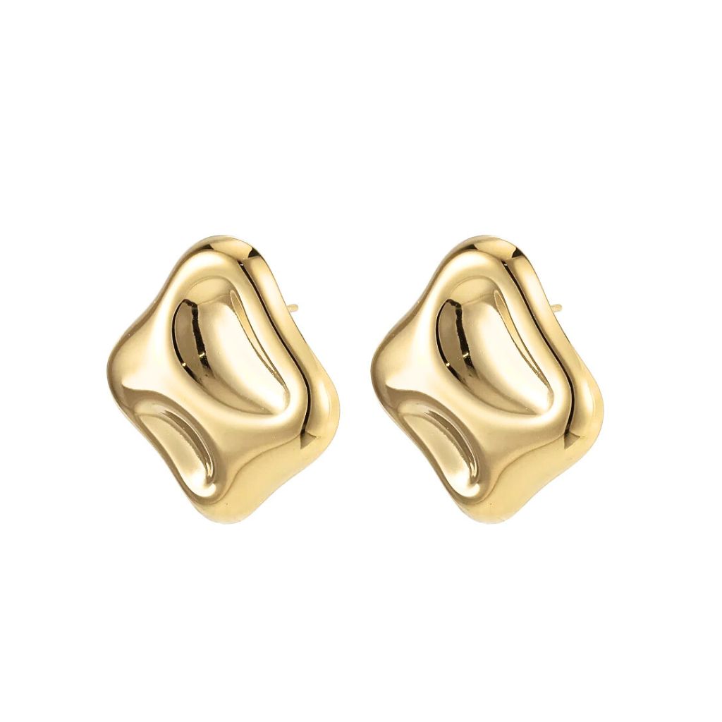 Cercei Placati cu Aur 14k Melted Liquid