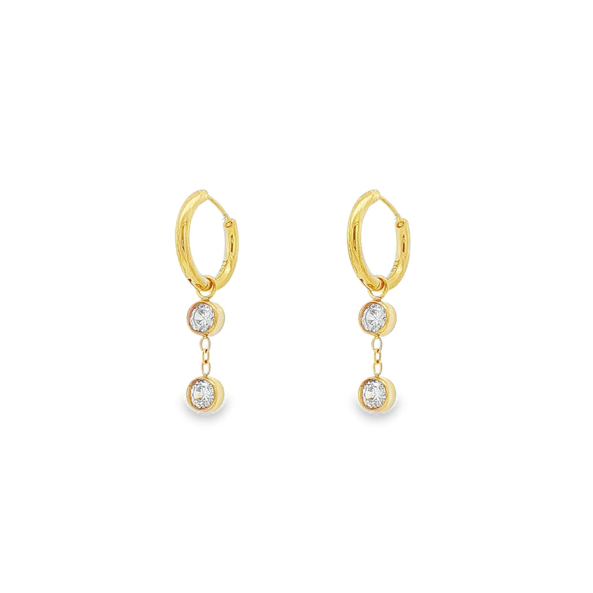 Cercei Placati cu Aur 14k Veriga cu Pietre Zirconia