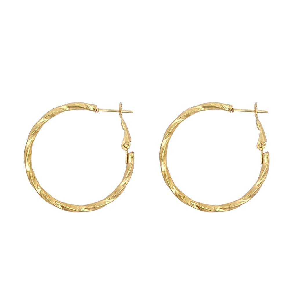 Cercei Placati cu Aur 14k Creole 4 cm
