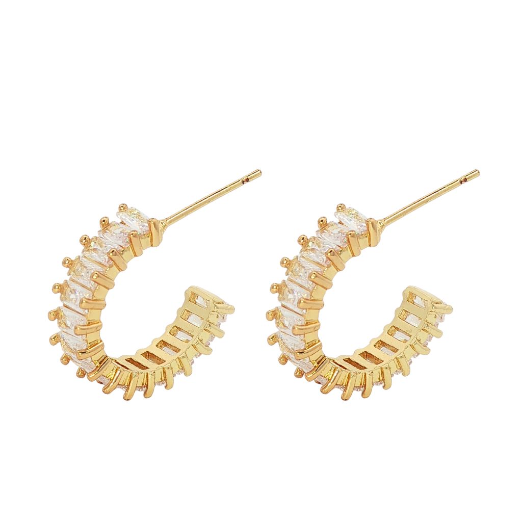 Cercei Placati cu Aur 14k Tennis Hoops
