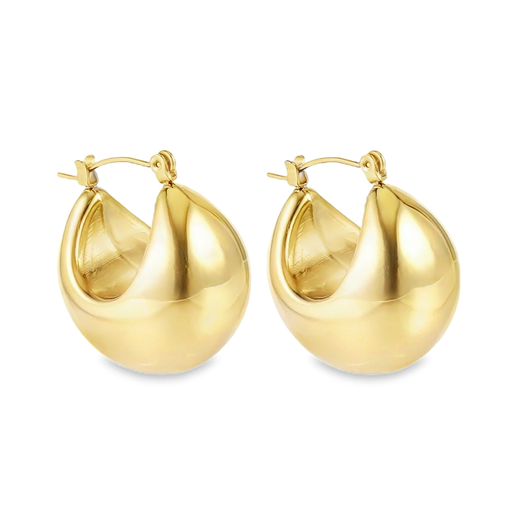 Cercei Placati cu Aur 14k Chunky Hoops