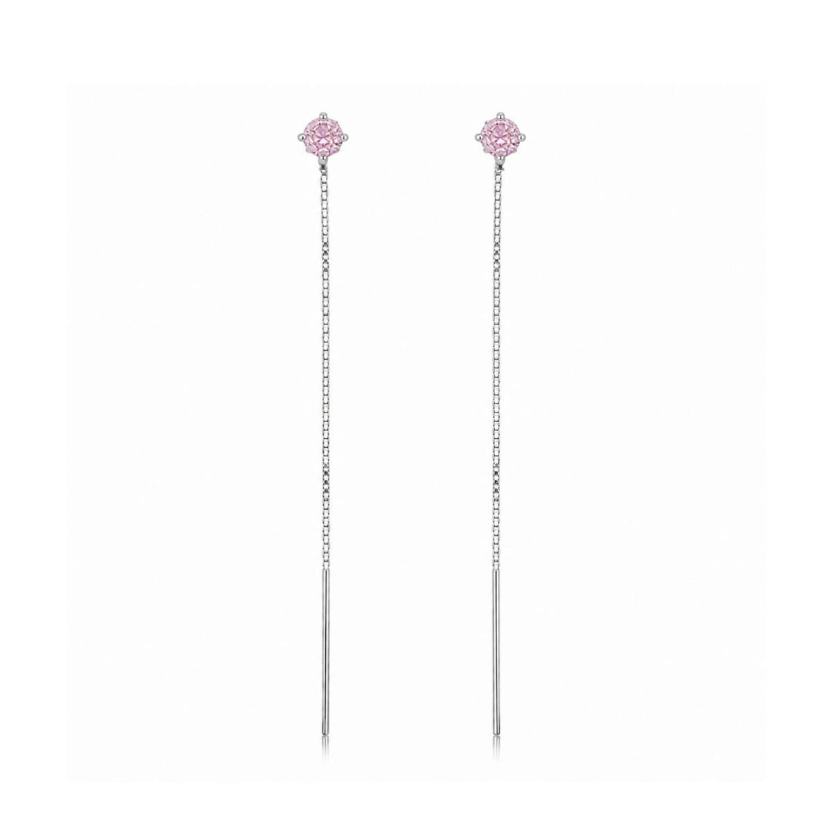 Cercei Argint Fir cu Piatra Baby Pink