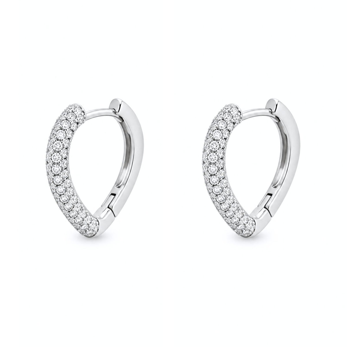 Cercei Argint Pave Hoops