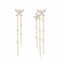 Cercei Argint Placati cu Aur 14k Fir Fluture si Perle