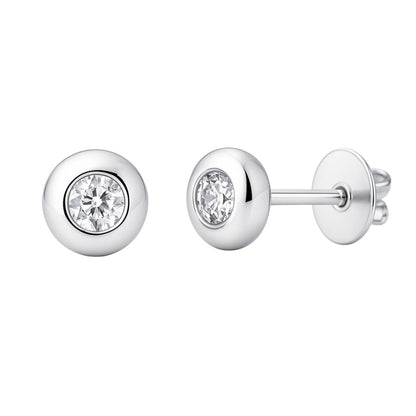 Cercei Aur 14k Alb cu Diamant 0.050ct