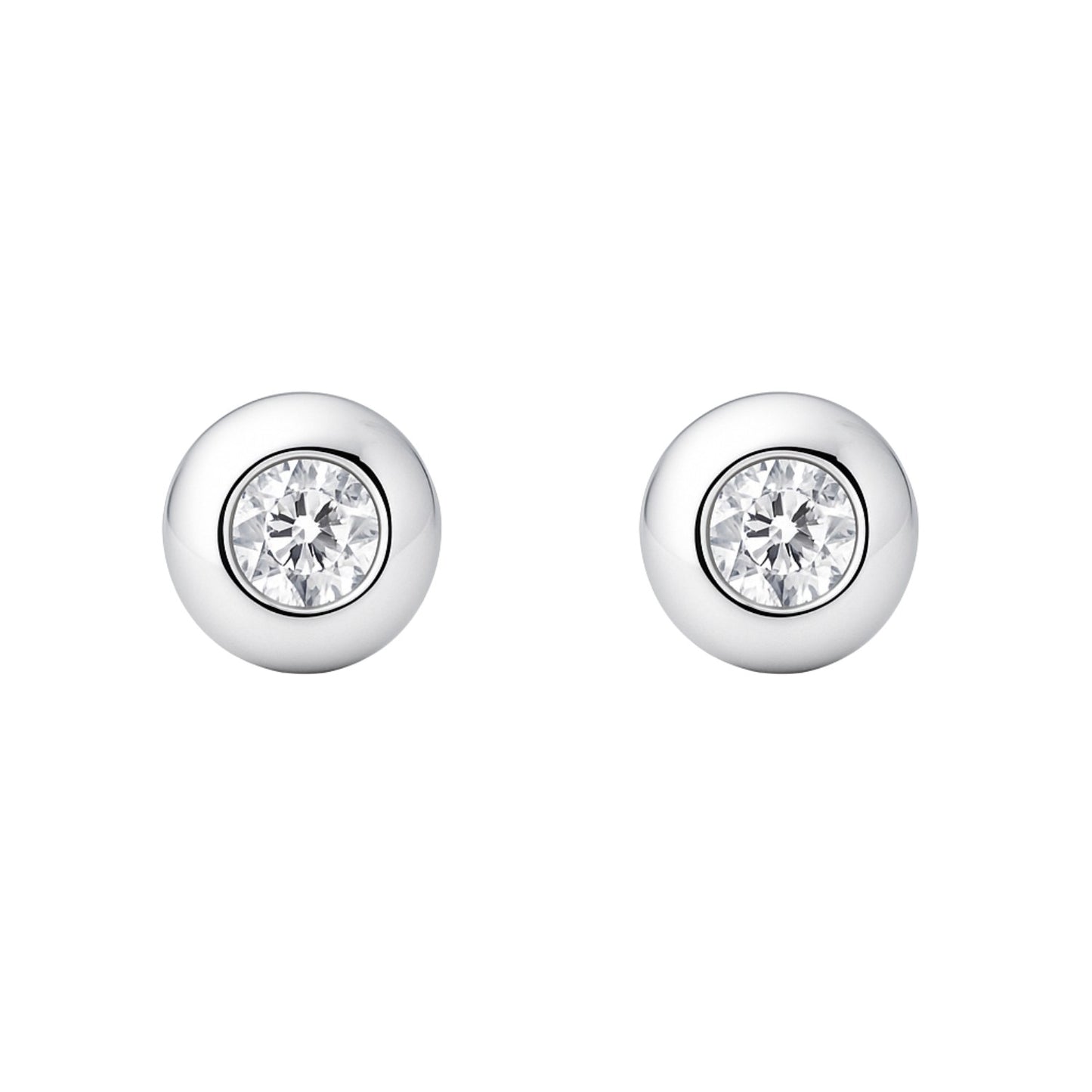 Cercei Aur 14k Alb cu Diamant 0.050ct
