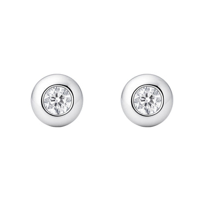 Cercei Aur 14k Alb cu Diamant 0.050ct