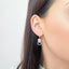 Cercei Aur 14k Alb cu Diamante 0.313 ct si Smaralde