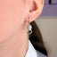 Cercei Aur 14k Alb cu Diamante 0.313 ct si Smaralde
