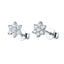 Cercei Aur 14k Floare cu Diamante 0.116 ct