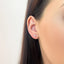 Cercei Aur 14k Floare cu Diamante 0.116 ct
